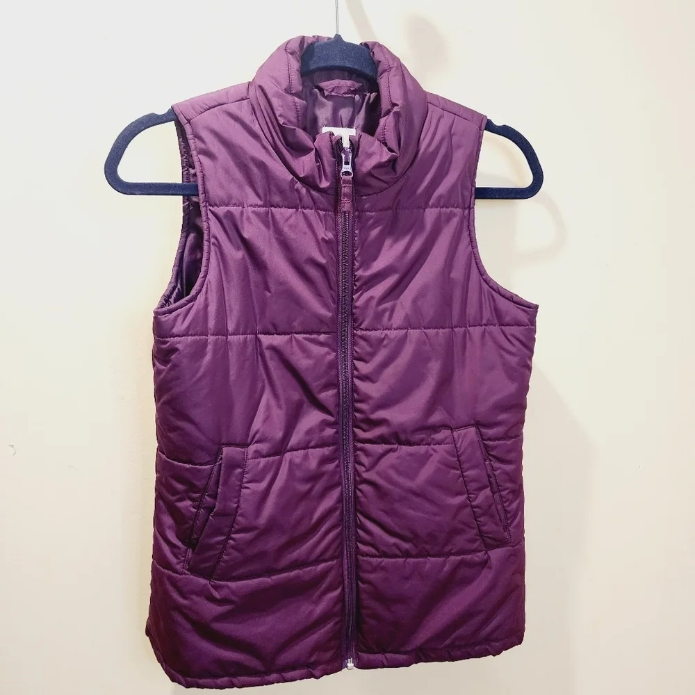 Land's End Kids  Burgundy Puffer Vest  Size M (10-12)